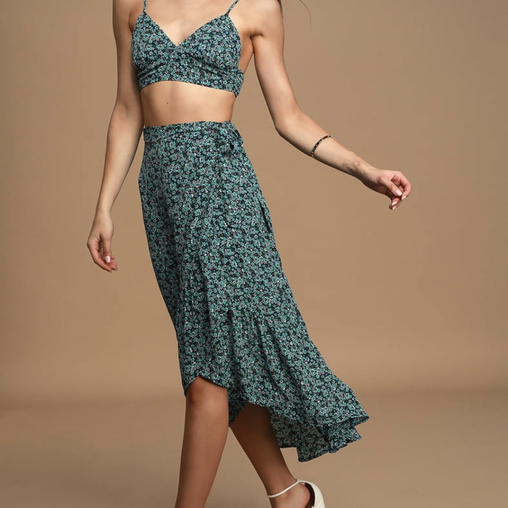NWOT - Lulu's "Believe in Me" Wrap Skirt